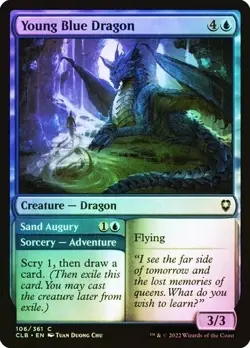 NM Foil Young Blue Dragon, MTG, Baldur's Gate, Magic the Gathering, 106 - Image 1
