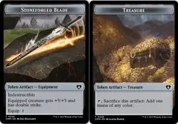 1 x Stoneforged Blade (0046) // Treasure (0048) Double-Sided Token - Foil - Comm - Image 1