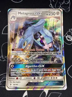 Pokemon TCG Metagross GX Sun & Moon: Guardians Rising 85/145 Holo Ultra Rare NM - Image 1