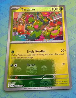 Pokemon TCG Black Bolt Maractus 008/086 Reverse Holo Pokeball - Image 1