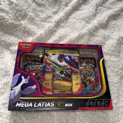 Pokemon TCG Mega Evolution Mega Latias Ex Box Sealed 4 Boosters Packs And Promos - Image 1