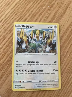 Pokemon TCG Regigigas SWSH Black Star Promos SWSH247 Promo Cosmos Holo Rare - Image 1