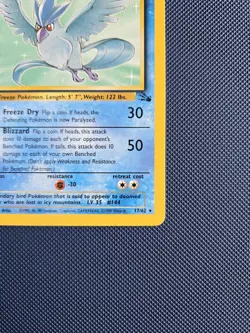 Pokemon TCG: Fossil (1999) Unlimited Articuno Non-Holo Rare 17/62 WOTC LP - Image 4