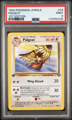 1999 POKEMON JUNGLE #24 PIDGEOT 1ST EDITION NON HOLO RARE PSA 9 MINT - Image 1