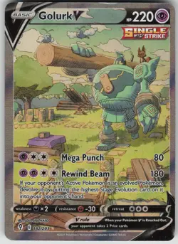 Pokemon TCG Golurk V (Alternate Full Art) SWSH07: Evolving Skies 182/203 - Image 1