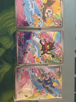 Rowlet Litten Popplio - First Partner Illustration Set - Pokemon Gen 7 TCG NM - Image 1