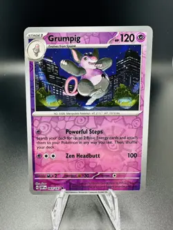 Pokemon TCG - Reverse Holo Grumpig 91/197 - Obsidian Flames 2023 - Image 1