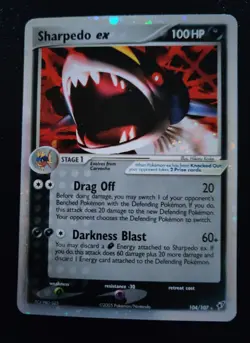Pokemon EX Deoxys-Sharpedo EX-Ultra Rare Holo- #104/107-M/NM-Ready for Grading! - Image 1