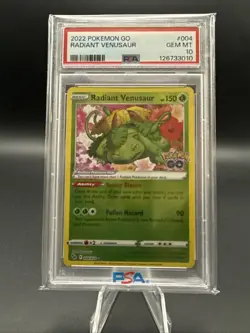 2022 Pokemon Go Radiant Venusaur #004/078 Gem Mint PSA 10 - Image 1