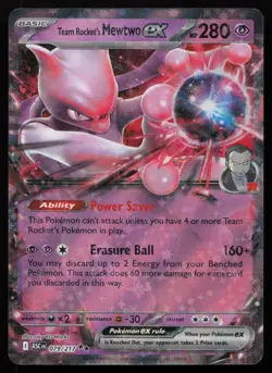 Team Rocket's Mewtwo ex 079/217 Double Rare ME: Ascended Heroes Pokemon NM - Image 1