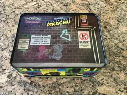 Pokemon Detective Pikachu Tin with Pin, Coin Stickers, Notepad - Image 1