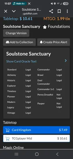 Mint Authentic Soulstone Sanctuary Foundations 0133 Rare MTG Magic The Gathering - Image 4