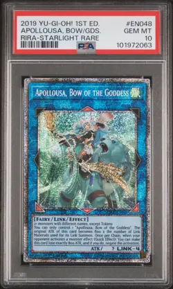 2019 YU-GI-OH! RIRA-EN048 APOLLOUSA, BOW OF THE GODDESS STARLIGHT RARE PSA 10 - Image 1