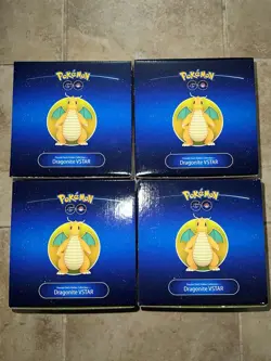 ✅ 4X Pokemon Go Premier Pokeball Deck Holder Dragonite VSTAR Collection NO PACKS - Image 1