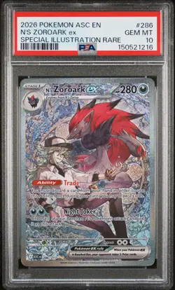 2026 POKEMON ASC EN-ASCENDED HEROES #286 N'S ZOROARK EX PSA 10 - Image 1