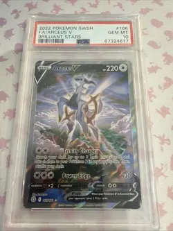 PSA 10 Arceus V Alt Art Brilliant Stars 166/172 Pokemon Card FA SWSH 2022 - Image 2
