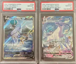 PSA 10 ICE RIDER CALYREX V 164 CALYREX VMAX 203 CHILLING REIGN ALT ART POKEMON - Image 1