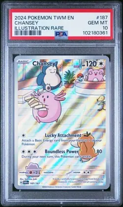 PSA 10 CHANSEY 187 TWILIGHT MASQUERADE ILLUSTRATION RARE POKEMON - Image 1