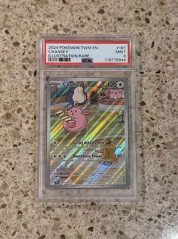 Pokemon Twilight Masquerade Chansey Illustration Rare 187 PSA 9 - Image 1