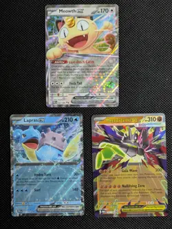 Pokemon EX Card Bundle x3 – Meowth EX, Lapras EX & Mega Zygarde EX – Holo NM - Image 1
