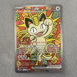 Meowth ex 121/088 Secret Rare Pokemon Card perfect 10 - Image 1