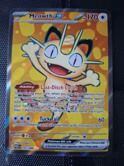 Pokemon TCG Meowth EX Ultra Rare Perfect Order Holo Card 107/088 - Image 1