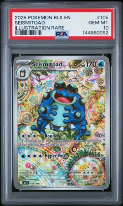 2025 Pokemon Black Bolt Seismitoad Illustration Rare #105/086 PSA 10 GEM MINT - Image 1