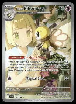 Pokemon Cards Lillie's Ribombee 164/159 Journey Together Illustration Rare NM - Image 1