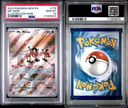 2023 Pokemon 151 Mr. Mime #179 Illustration Rare PSA 10 GEM MINT – Full Art - Image 3