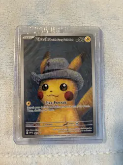 Pokemon Pikachu with Grey Felt Hat SVP 085 Scarlet & Violet Promo Full Art - Image 1