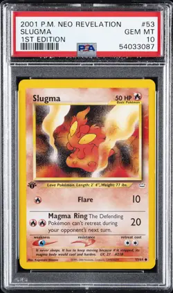 2001 POKEMON NEO REVELATION 1ST ED #53 SLUGMA PSA 10 - Image 1