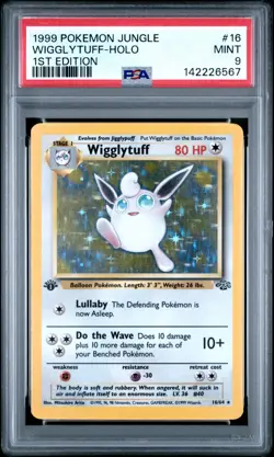Pokemon PSA 9 Mint 1st Edition Wigglytuff Holo 16/64 1st Edition Jungle - Image 1