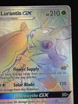 💥 Pokemon Lurantis GX Secret Rare Rainbow Holo – Sun & Moon Base Set 150/149 - Image 4