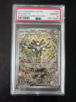 Pokemon TCG Magneton SVP 159 Center Etb Pc PSA 10 2024 Gem Mint Surging Spark - Image 1