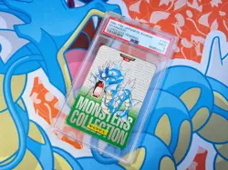 Gyarados 1996 Pokemon Japanese Bandai Carddass Vending #130 GREEN Vintage PSA 9 - Image 1
