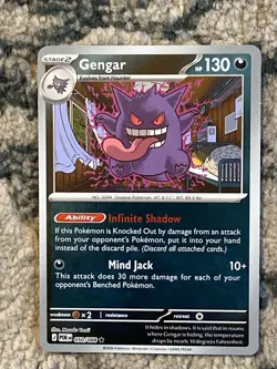 Gengar Uncommon 057/091 SV: Paldean Fates Pokemon TCG Stage 2 HP 130 Regular - Image 1