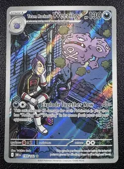 Pokemon: Team Rocket's Weezing Illustration Rare IR Full Art Holo 199/182 - Image 1