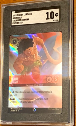 2023 DISNEY LORCANA EN - THE FIRST CHAPTER #212 MAUI ENCHANTED - SGC 10 GEM - Image 1