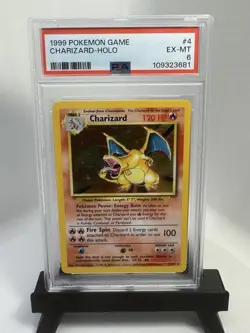 Pokemon Charizard Base Set Holo Rare #4/102 PSA 6 1999 English - Image 1