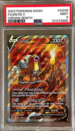 Entei V GG36/GG70 - Pokemon Crown Zenith Galarian Gallery - PSA 9 - Image 1