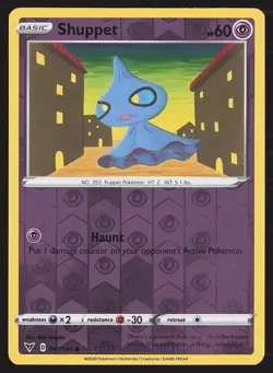 SWSH04: Vivid Voltage Shuppet #067/185 Reverse Holo Pokemon Card - Image 1