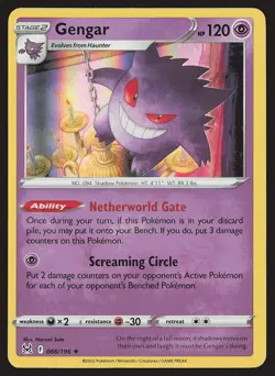 SWSH11: Lost Origin Gengar #066/196 Holo Rare Pokemon Card - Image 1
