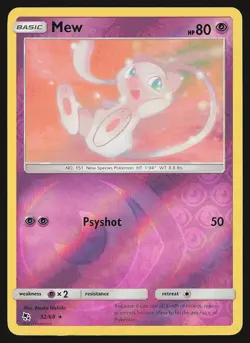 Hidden Fates Mew #32/68 Reverse Holo Pokemon Card - Image 1