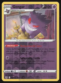SWSH11: Lost Origin Gengar #066/196 Reverse Holo Pokemon Card - Image 1