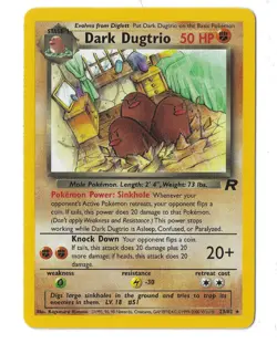 Dark Dugtrio 23/82 Team Rocket NH Rare Pokemon Card WOTC 2000 LP - Image 2