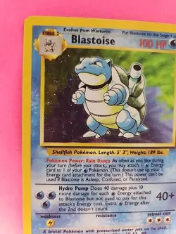 Blastoise Base Set Holo Pokemon Card WOTC - Image 2
