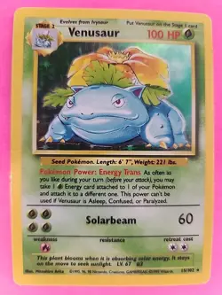 Venusaur Base Set Holo Pokemon Card WOTC - Image 1