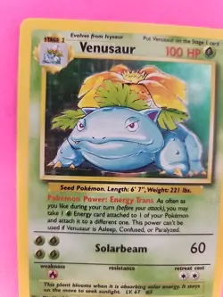 Venusaur Base Set Holo Pokemon Card WOTC - Image 2