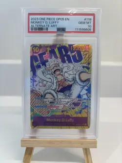 2023 One Piece #119 Monkey D. Luffy Gear 5 Alt Art PSA 10 OP05-119 - Image 1