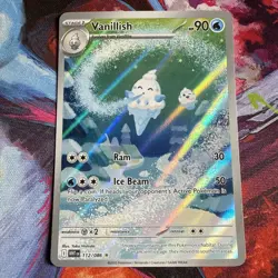 Vanillish 112/086 White Flare Full Art Ultra Rare Holo Pokemon Card NM - Image 1
